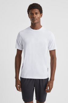 Reiss White Holt Jersey Crew Neck Short Sleeve T-Shirt (C96387) | 353 QAR