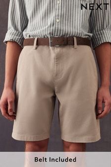Stone Belted Chino Shorts (C96433) | OMR11