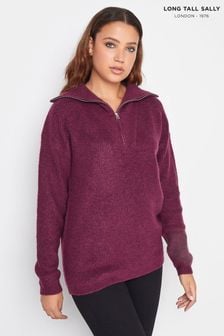 Long Tall Sally Purple Zip Funnel Neck Jumper (C96440) | AED189