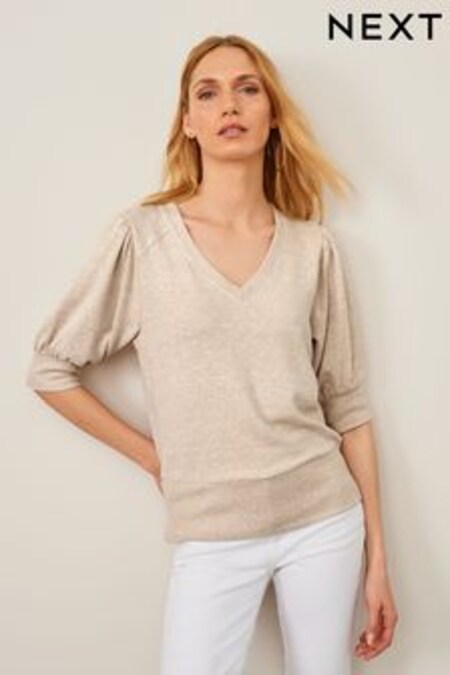 Neutro - Top con manga corta abullonada ligero y cómodo (C96582) | 25 €