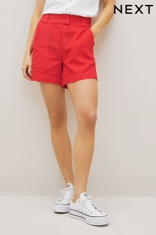 Red Linen Blend Boy Shorts (C96903) | 23 €