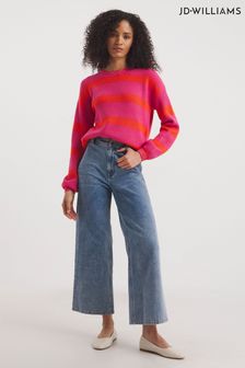 JD Williams Pink Fisherman Rib Stripe Crew Neck Jumper (C97181) | 43 €