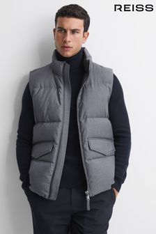 Reiss Grey Jets Quilted Sleeveless Gilet (C97326) | €185