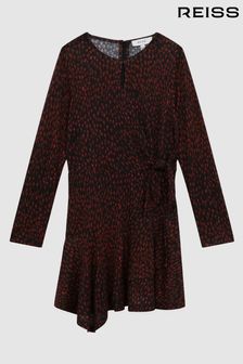 Reiss Black Print Livia Junior Printed Jersey Dress (C97455) | $89