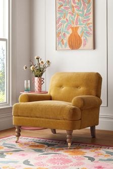 Fine Chenille Ochre Yellow Erin Accent Chair (C97483) | €460
