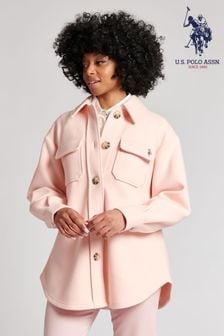 Peach Pink - U.s. Polo Assn. Womens Overshirt Coat (C97487) | kr1 830