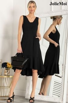 Črna obleka z asimetričnim robom Jolie Moi Palmer (C97504) | €48
