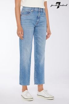 7 For All Mankind The Modern Straight Diary Blue High Rise Jeans (C97606) | 1,403 SAR