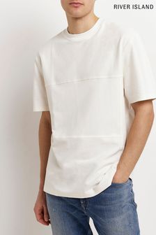 River Island Cream Short Sleeve Reg Reverse Seam T-Shirt (C97737) | 27 €