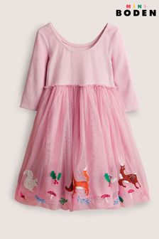 Boden Pink Velvet Bodice Tulle Dress (C97815) | 22 BD - 25 BD