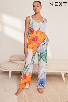 Tropical Multi Woven Vest Pyjamas (C97913) | $48