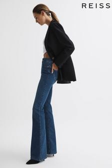 Reiss Ink Perry Contour High Rise Flared Jeans (C97929) | $247