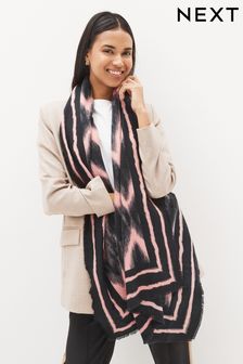 Pink/grau - Mittelschwerer Schal mit Ikatmuster (C98186) | 23 €