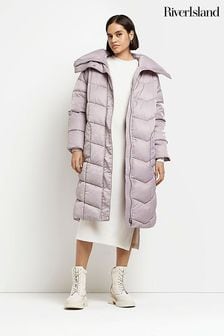 River Island Grey Panelled Puffer Jacket (C98341) | AED623