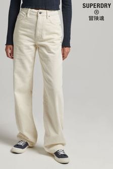 Superdry White Vintage Wide Leg Cord Trousers (C98820) | 190 zł