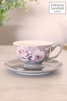 Catherine Lansfield Dramatic Floral Teacup & Saucer Set (C98922) | $37