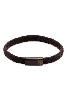 Unique & Co Gents Black Leather Mens Collection Bracelet (C99045) | €75