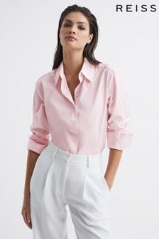 Reiss Light Pink Jenny Cotton Shirt (C99209) | 61,740 Ft