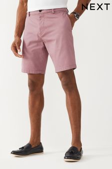 Pink Straight Fit Stretch Chino Shorts (C99362) | $43