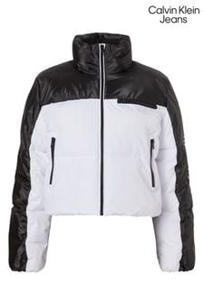 Calvin Klein Джинсы Цветные Блокированные Черные Короткие Пуховые Куртки (C99594) | €120