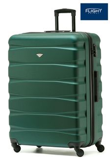 Vert forêt/noir - Grande valise à enregistrement légère Flight Knight avec 4 roues (C99757) | €94