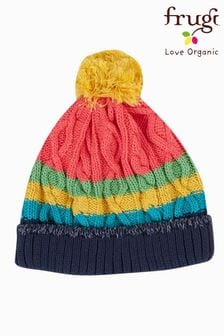 Frugi Pink Organic Cotton Cable Knit Bobble Hat (C99782) | 40 zł - 45 zł