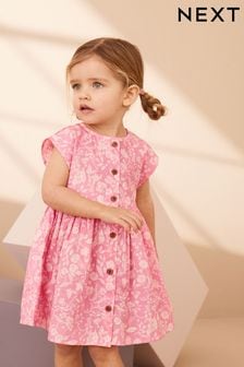 Pink Floral Button Through Summer Dress (3mths-8yrs) (C99869) | OMR5 - OMR6