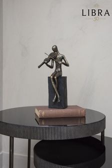 Libra Interiors Bronze Vanessa Violinist Textured Sculpture (C99900) | $127