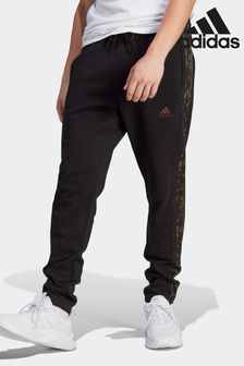 adidas Black Sportswear Essentials French Terry Tapered Elastic Cuff 3-Stripes Joggers (CB9305) | €60