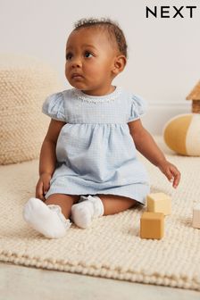 Blau - Baby Gewebtes Kleid mit Blumenstickerei (0 Monate bis 2 Jahre) (CT6932) | 23 € - 25 €