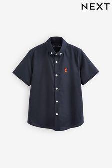 Bleu marine - Chemise Oxford riche en coton à manches courtes (3-16 ans) (D00032) | €9 - €14