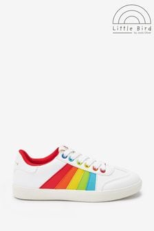 Little Bird by Jools Oliver White Older Rainbow Stripe Trainers (D00038) | ₪ 140 - ₪ 158