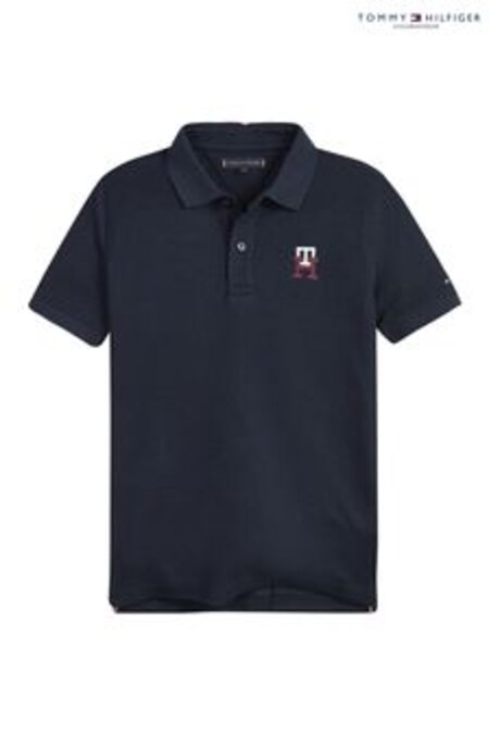 Tommy Hilfiger Blue Monogram Polo Shirt (D00116) | $106 - $130