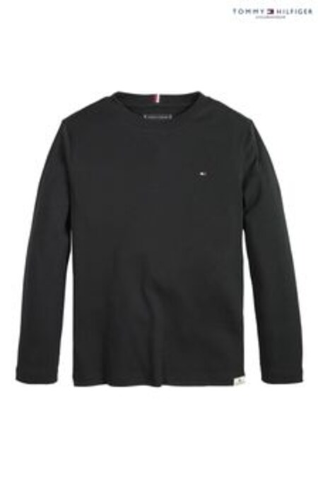 Čierne tričko s dlhými rukávmi Tommy Hilfiger (D00124) | €28 - €31