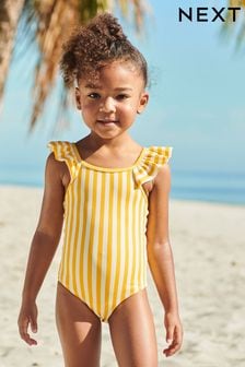 Yellow Frill Sleeved Swimsuit (3mths-7yrs) (D00172) | €12 - €14