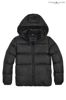 Tommy Hilfiger Boys Black Essential Removable Hood Puffer Jacket (D00201) | €82 - €95