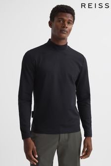 Reiss Black Davy Stand Turtle Neck Jersey Top (D00247) | 105 €