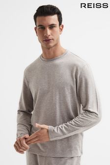 Taupe Melange - Reiss Adam Melange Crew Neck Jumper (D00254) | kr1 250