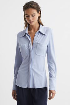 Reiss Blue Billie Long Sleeve Jersey Shirt (D00284) | 199 €
