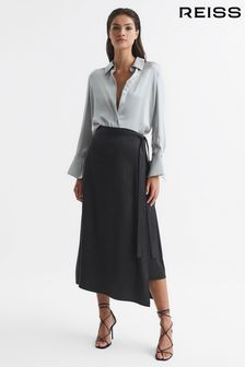 Reiss Black Penelope Silk Skirt (D00323) | 2,050 SAR