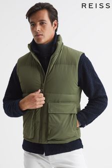 Khaki - Reiss Westbrook Steppweste mit Stehkragen (D00336) | 266 €