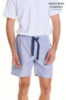The Savile Row Company Navy Stripe Oxford Cotton Lounge Shorts (D00497) | 647 UAH