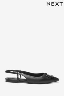 Black Forever Comfort® Buckle Detail Slingback Shoes (D00664) | CA$94