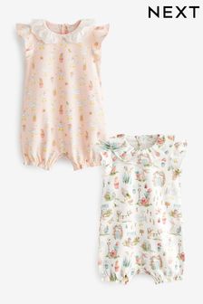灰粉色花園印花 - 嬰兒連身褲2條裝 (D00932) | HK$113 - HK$148