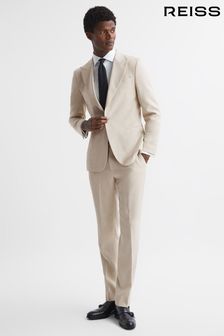 Reiss Ivory Gatsby Slim Fit Textured Single Breasted Blazer (D01329) | $1,212