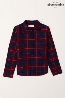 Rot - Abercrombie & Fitch Kariertes langärmliges Flannellhemd (D01480) | 26 €