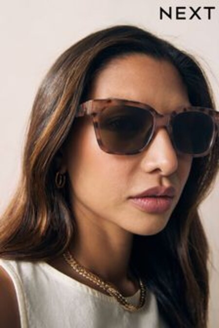 Tortoiseshell Brown Preppy Style Polarised Sunglasses (D01494) | AED43