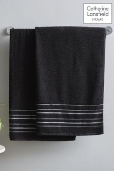 Catherine Lansfield Set of 2 Black Towels (D01986) | AED166