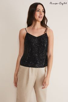 Phase Eight Ivy Sequin Camisole Black Dress (D02077) | 53 €