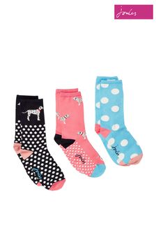 Joules Pink Excellent Everyday Eco Vero Socks 3 Pack (D02264) | €22.50
